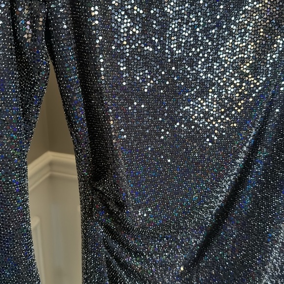 Zara black SHOULDER PAD DRAPED DRESS size XL - Picture 5 of 7